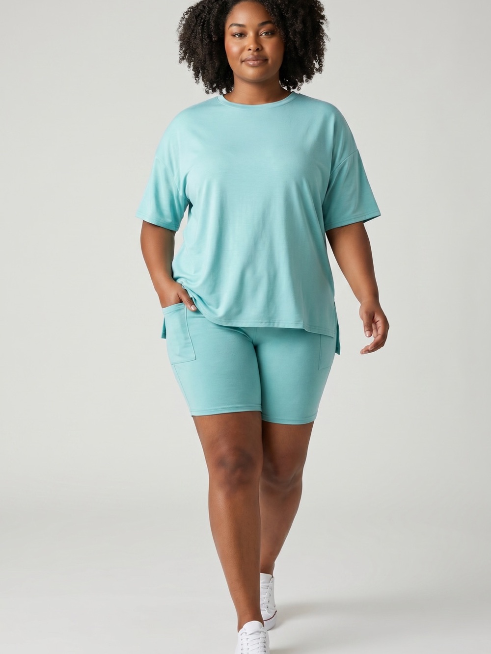 Shelli’s Boutique - NWT - Relaxed Teal Lounge Tee & Shorts Set
